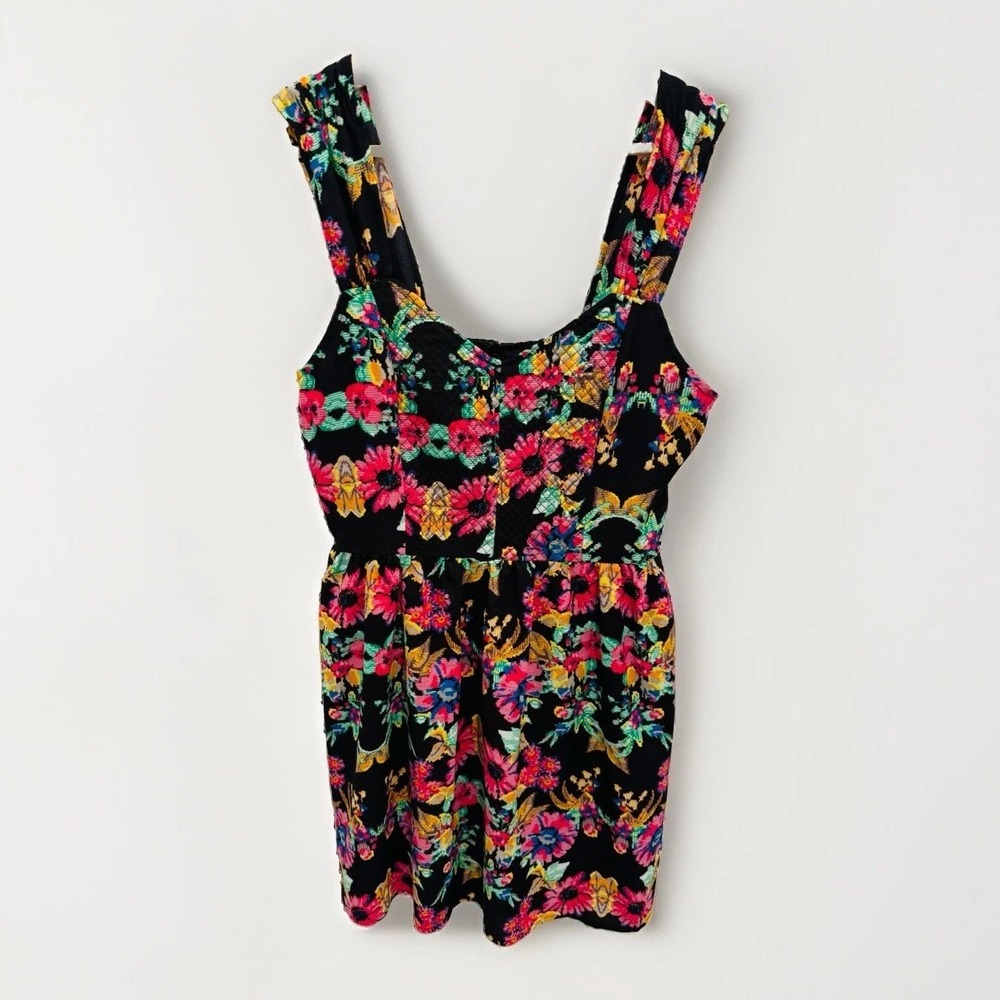 Anthropologie Under Skies Retro Floral Print Mini Dress Style #91442 - Picture 1 of 7